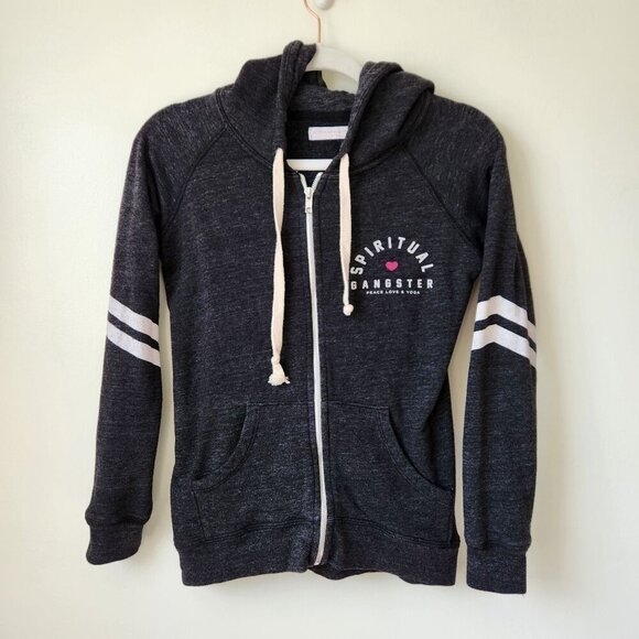 Spiritual Gangster Grey Zip Up Hoodie Small - Picture 2 of 7